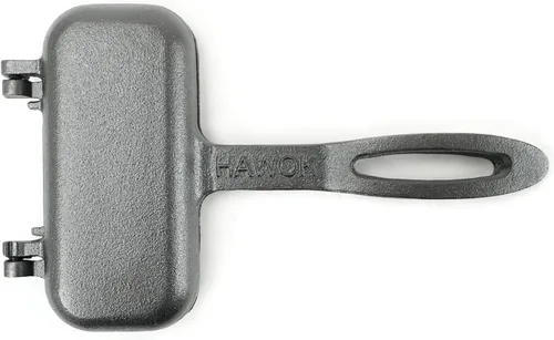 Vista 4 de HAWOK - Sandwichera compacta de hierro fundido a la parrilla, sartén de doble cara, sándwich de desayuno, tostadora para perros calientes Negro 01