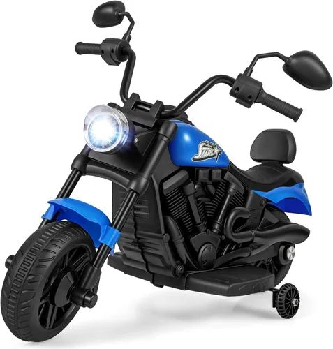 Vista 14 de Costzon Motocicleta para niños pequeños, motocicleta eléctrica alimentada por batería de 6 V con ruedas de entrenamiento desmontables, arranque