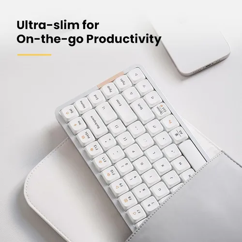 Vista 6 de LOFREE Flow - Teclado mecánico de perfil bajo, 100 teclas recargables inalámbricas con Bluetooth y conexión por cable para Windows, Mac