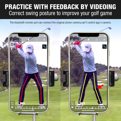 Vista 4 de Dprofy Organizador magnético para teléfono de golf, soporte para teléfono para carrito de golf, graba tu swing de golf con control remoto