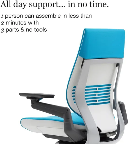 Vista 6 de Steelcase Gesture - Silla de oficina, Textil, azul Jay