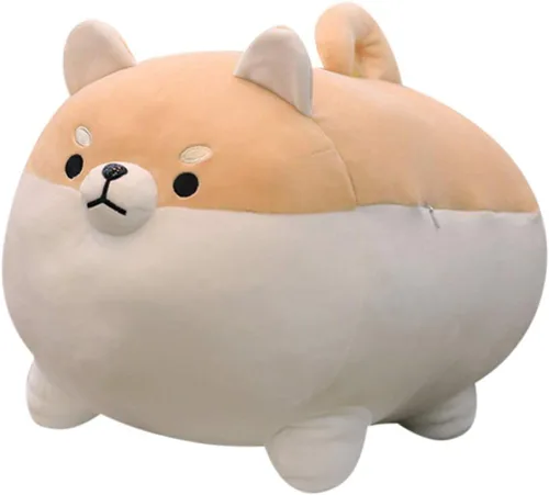 Vista 7 de EHOTONG Almohadas de peluche de perro Shiba Inu, juguete de peluche de animal Corgi para abrazar, regalos para niña y niño (negro, 30 cm)