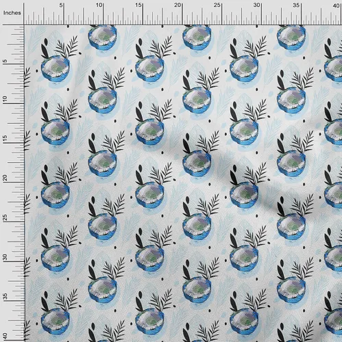 Vista 14 de oneOone Cotton Flex Brown Fabric Tropical Sewing Material Print Fabric By The Yard 40 Inch Wide-5K