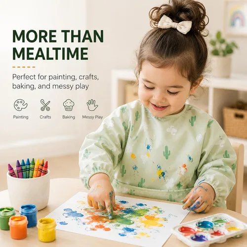 Vista 6 de ANGORA BRANDS Babero de silicona para bebés y bebés, 100% impermeable de grado alimenticio con bolsillo profundo para atrapar alimentos, ajustable