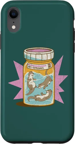 Vista 8 de iPhone 15 Anti Depresivo Botella de Nutrias Divertido Lindo Kawaii Sea Ocean Case