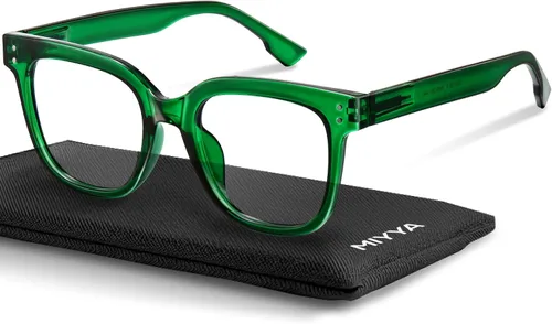 Vista 16 de miyya Gafas de luz azul para mujeres y hombres – Monturas gruesas de gran tamaño bloqueador de luz UV y azul, accesorios elegantes para gafas