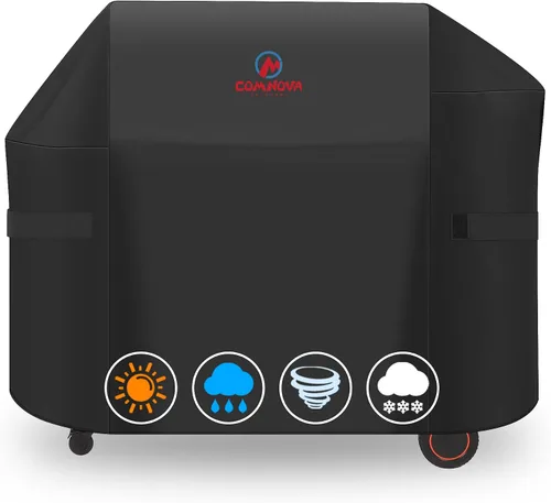 Vista 13 de Comnova - Cubierta para parrilla Traeger Tailgater Serie 20 – Cubierta para ahumador de pellets de madera 600D Traeger impermeable y resistente