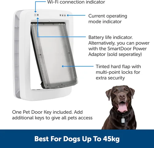 Vista 12 de Puerta para mascotas PetSafe SmartDoor controlada por aplicación (grande), hecha para múltiples mascotas, entrada y salida selectiva, control a