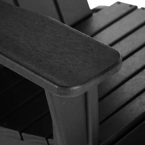 Vista 9 de HDPE Laguna Silla mecedora Adirondack de polietileno para exteriores (juego de 2), color negro