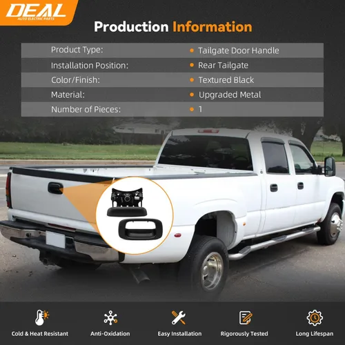Vista 4 de Deal - Kit de reemplazo de montaje de manija y bisel para puerta trasera de camioneta (incluye clips de barra), compatible con Chevy Silverado GMC