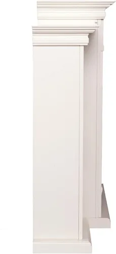 Vista 4 de SEI Furniture - Chimenea eléctrica con pantalla táctil Tennyson con estantes para libros - Marfil - Diseño de transición, vidrio marfil y madera