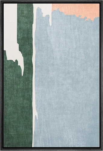Vista 22 de IDEA4WALL Lienzo enmarcado para pared, acuarela pastel, cordillera, valle, ilustraciones abstractas, naturaleza, arte moderno, bohemio, decorativo