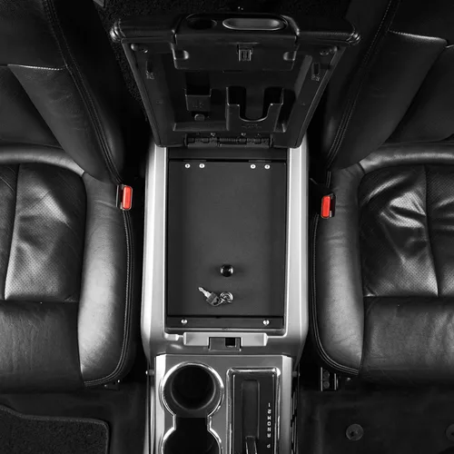 Vista 5 de Hooke Road F150 Caja de seguridad segura para consola de almacenamiento adicional compatible con Ford F-150 09-14 con consola central de flujo