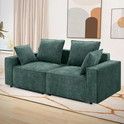 Vista 15 de WILLOVE Juego de sofá modular modular, sofá nube de felpilla con reposabrazos anchos y 8 almohadas, sofás de asiento profundo para sala de estar, 4