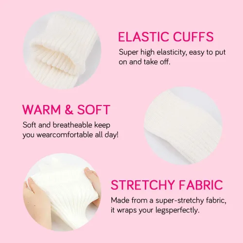 Vista 6 de Lyxbone Leg Warmers for Women,Neon Leg Warmers,80s Costumes for Women,Leg Warmers for Women Winter,Pink Leg Warmers