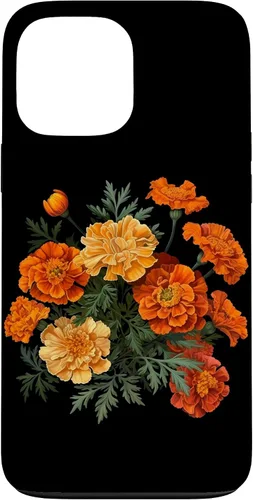 Vista 24 de Funda para iPhone 17 con diseño de flores de caléndula del mes de nacimiento