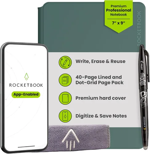 Vista 10 de Rocketbook Pro Smart - Cuaderno reutilizable, ejecutivo, 7 x 9, color negro