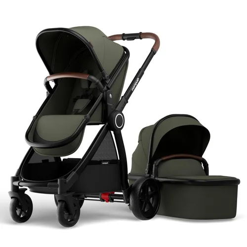 Vista 15 de Mompush Ultimate2 Cochecito de bebé, Cochecito convertible premium de tamaño completo para niños, Asiento reversible con ajuste de reclinación