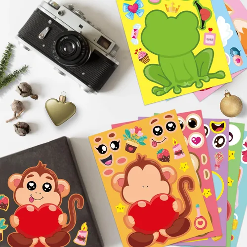 Vista 5 de Calcomanías para el día de San Valentín, haz tus propias calcomanías de San Valentín para niños 32 Sheets Valentine Craft 8 Designs of Animal
