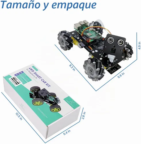 Vista 7 de Freenove Mecanum Wheel - Kit de coche para Raspberry Pi 5 4 B 3 B+ Zero 2 W, seguimiento facial, seguimiento de línea, seguimiento de luz, evitación