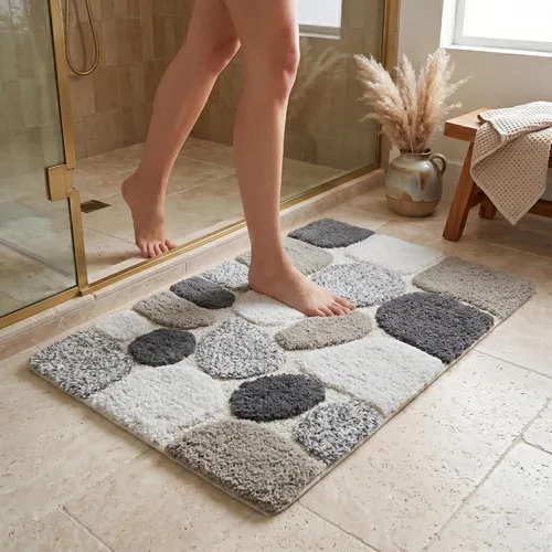 Vista 10 de THE BEER VALLEY Alfombra de baño antideslizante de 24 x 60 pulgadas, suave y absorbente, alfombra de baño grande antideslizante para suelos