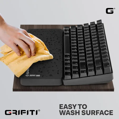 Vista 6 de Almohadilla de muñeca gorda de 14 x 2.75 x 0.75 pulgadas, soporte para teclado de computadora para reposo de muñecas ergonómicas sin llave