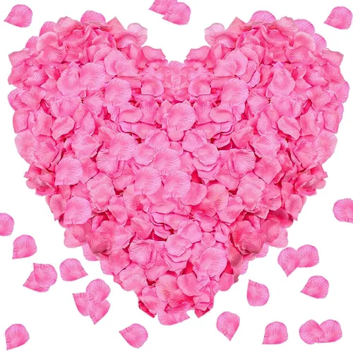 Vista 22 de Pyrrhiax 1000 pétalos de rosa artificiales, pétalos de rosa falsos para noches románticas, bodas, propuestas de decoración de flores de aniversario