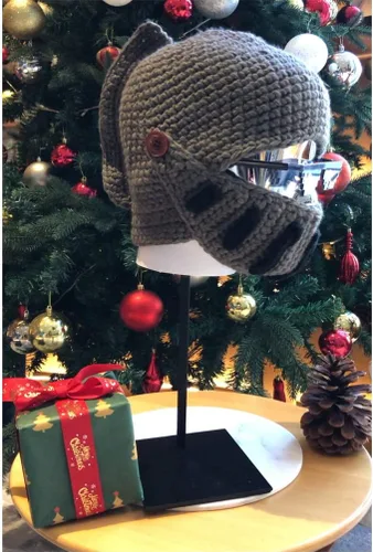 Vista 6 de Creative Barbarian Knit Beard Hat Funny Knit Hat Wig Beanie Hat Beard Facemask