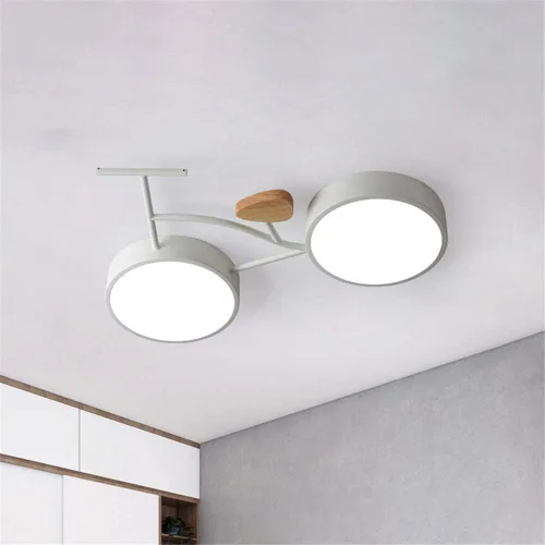 Vista 6 de RUNNUP Lámpara LED de montaje empotrado para bicicleta, para niños, metálico, para habitación de niños y niñas, dormitorio de niños, jardín de Luz