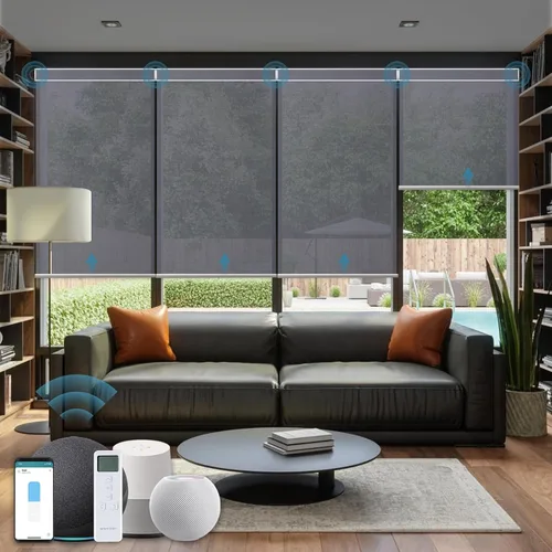 Vista 25 de Cortinas enrollables inteligentes de filtrado de luz motorizadas compatibles con HomeKit, persianas inteligentes para ventanas con 1% de apertura
