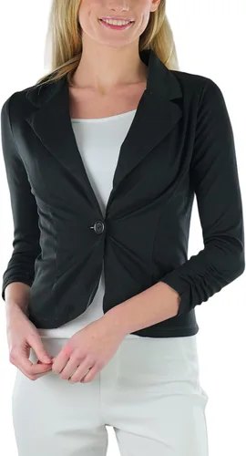 Vista 86 de ToBeInStyle Blazers de manga larga con cremallera y botones para mujer