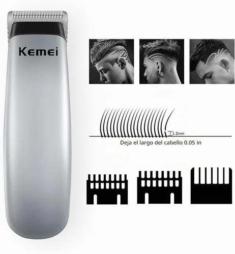 Vista 2 de KEMEI Mini Clippers Trimmer Groomer Kit de corte de pelo inalámbrico Tijeras de peinado con acero inoxidable Kit de corte de pelo automático