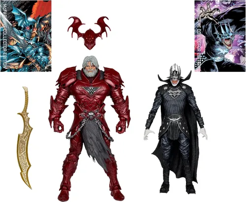 Vista 2 de McFarlane Toys - DC Multiverse Batman Who Laughs (Knight Armor) & The Merciless (Multiverso Oscuro) Figura de 7 pulgadas y Mega Figura McFarlane