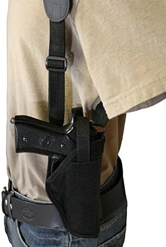 Vista 2 de Funda de hombro vertical Barsony con bolsa Mag para pistolas de tamaño completo de 0.354 in 40 45