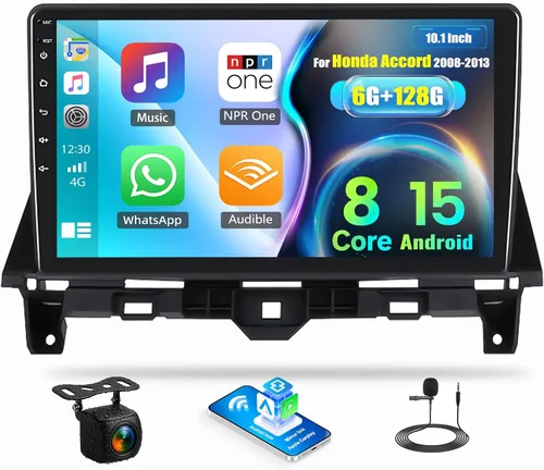 Vista 13 de SIXWIN Android 13 Estéreo del coche para Honda Accord 2008 2009 2010 2011 2012 2013 10.1 pulgadas pantalla táctil 2G+64G CarPlay Android Auto Car