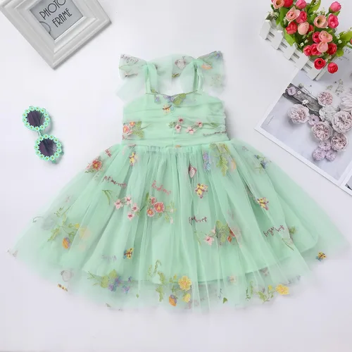 Vista 5 de Vestido tutú para niña, sin mangas, fruncido, vestido de verano con lentejuelas brillantes, lunares, estrellas, princesa, vestido de tul