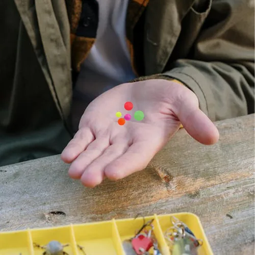 Vista 4 de Cuentas de plástico verde que brillan en la oscuridad, cuentas de goma suave para plataformas de pesca de agua dulce y salada