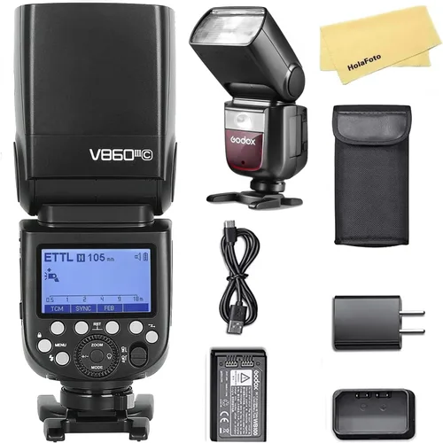 Vista 11 de Flash de cámara Godox V860III-S para cámara Sony, flash Speedlight Speedlite, 76Ws 2.4G TTL HSS 1/8000s, 480 flashes de potencia completa, batería