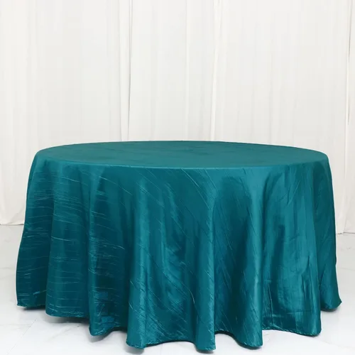 Vista 63 de Tableclothsfactory Mantel rectangular de tafetán arrugado de acordeón azul polvoriento, de 60 x 102 pulgadas, perfecto para ceremonias de boda