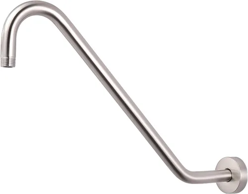 Vista 13 de NearMoon Brazo de extensión de ducha en forma de J, extensor de altura de cabezal de ducha de acero inoxidable con brida, diseño de tubo elevador