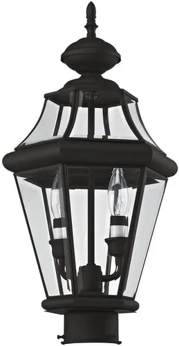 Vista 2 de Livex Lighting 2264-02 - Farol de poste para exteriores, 2 luces, latón pulido