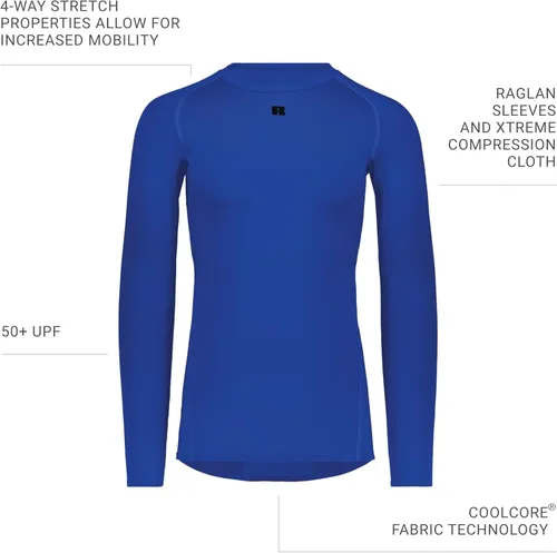 Vista 5 de Russell Athletic Camiseta de compresión Coolcore de media manga para hombre