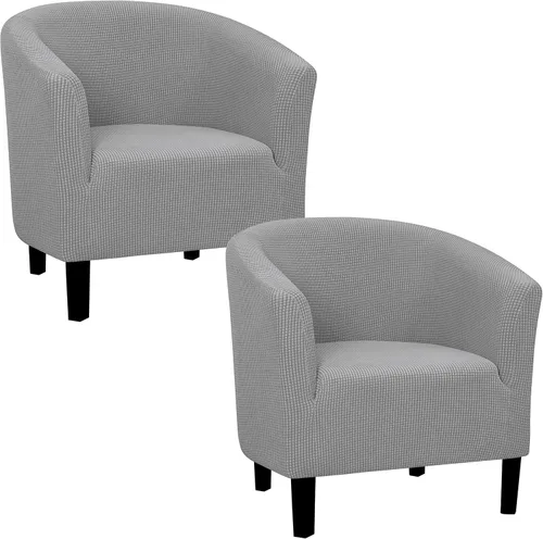 Vista 19 de Easy-Going Funda elástica para sillón de club de 1 pieza, funda para sofá de bañera de barril, protector de muebles, funda de sofá jacquard