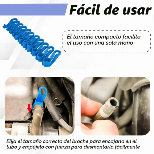 Vista 3 de Juego de herramientas de desconexión de línea de combustible de 11 piezas, herramienta de extracción de línea de combustible de 3/8 5/16 1/4 3/16