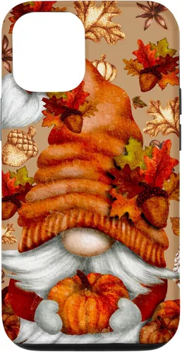 Vista 28 de Brown Fall Themed Gnome Pumpkin Cute Pattern Autumn Leaves Case for iPhone 16