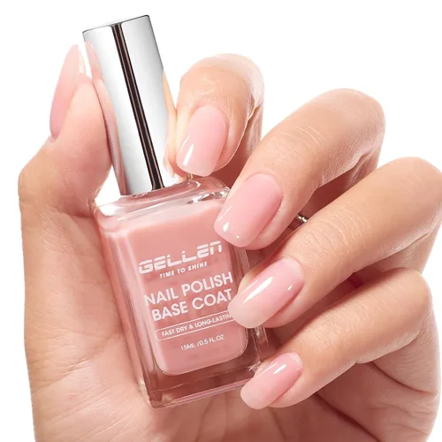 Vista 16 de GELLEN Esmalte de uñas transparente para capa final, esmalte de uñas brillante y regular, fórmula de calcio fortalece las uñas, secado rápido al