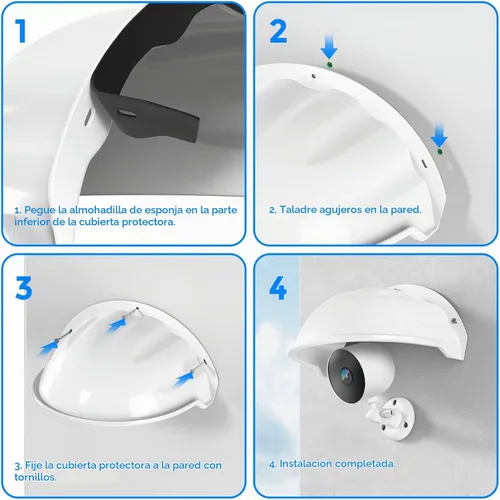 Vista 7 de Paquete de 3 cubiertas universales para cámara de exterior, protección contra el sol y la lluvia, para anillo nido, cubierta protectora de plástico