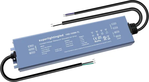 Vista 12 de 12 V CC 100 W con certificación UL 0-10 V y TRIAC regulable impermeable IP67 fuente de alimentación más delgada transformador de bajo voltaje de 110