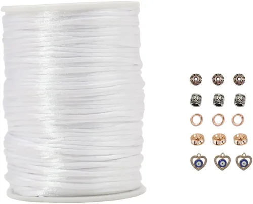 Vista 18 de Nuevo 20bundles 200Yards 0.098 in Satin/Rattail Cordón de seda para collar, pulsera, cordón de cuentas