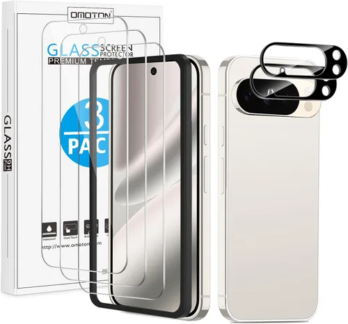Vista 13 de OMOTON Paquete de 4 protectores de pantalla para Google Pixel 4 (5.7 pulgadas), vidrio templado, resistente a los arañazos, solo cubierta de área